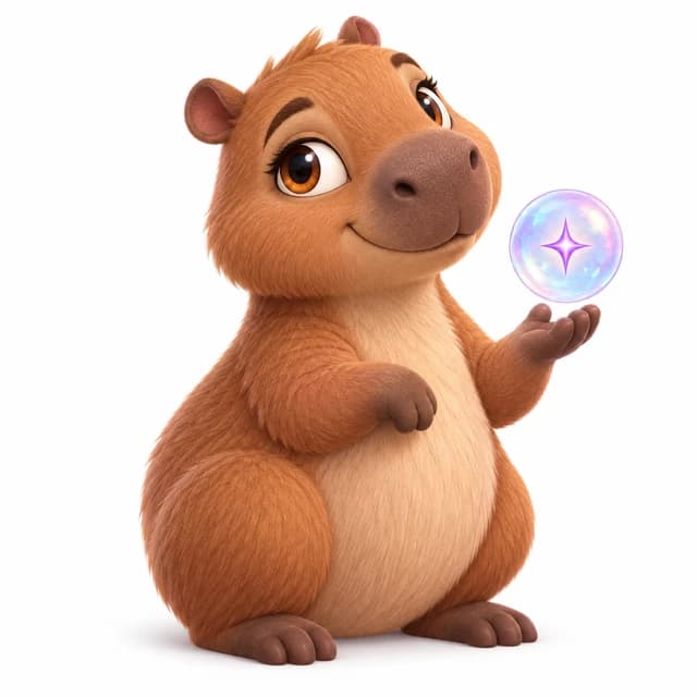 Un capibara canela que guarda ideas en burbujas